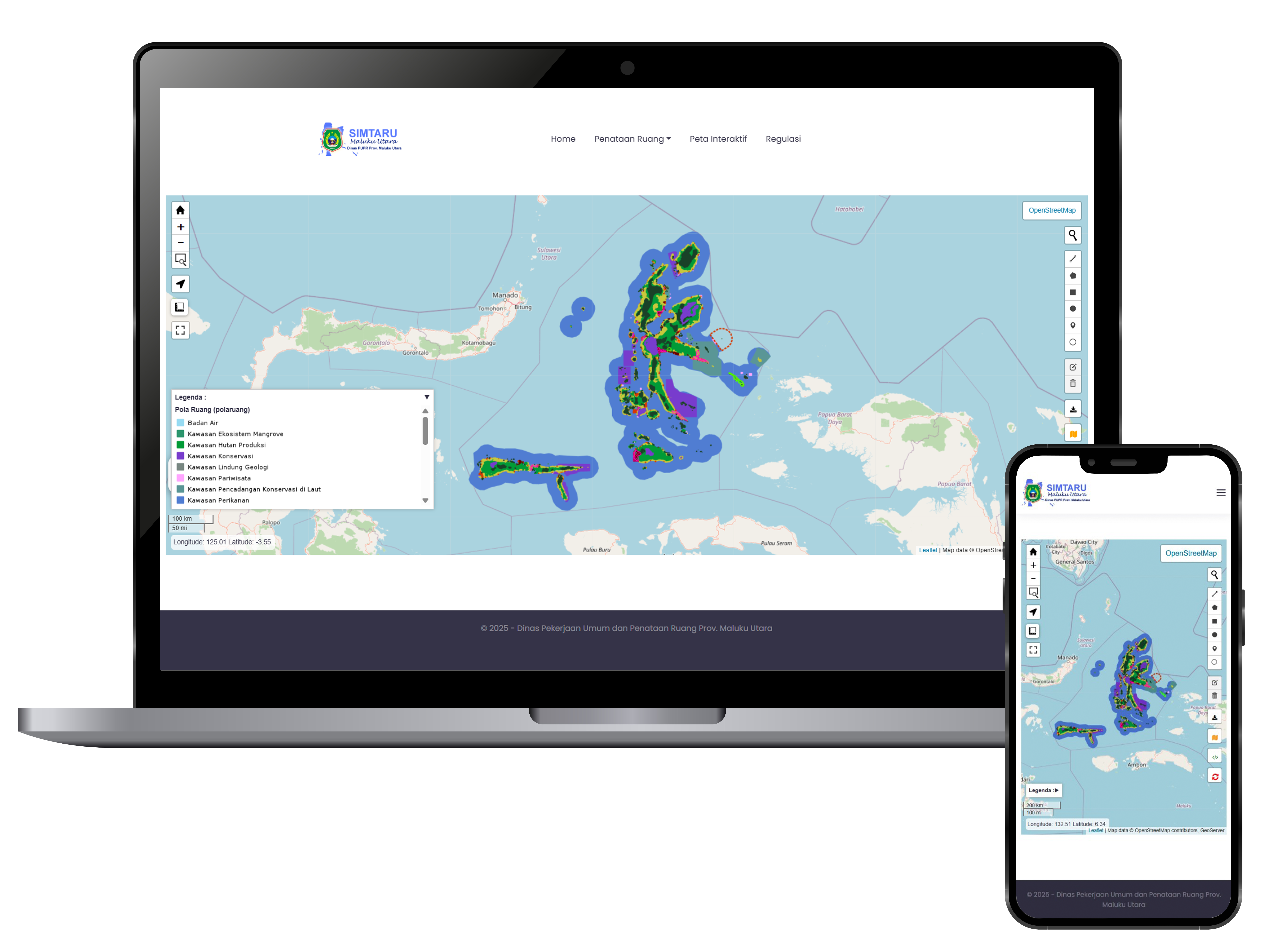 Mockup WebGIS Tata Ruang Maluku Utara